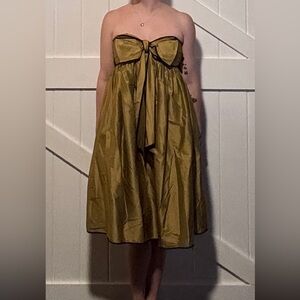 a+eve Strapless Metallic Gold Dress